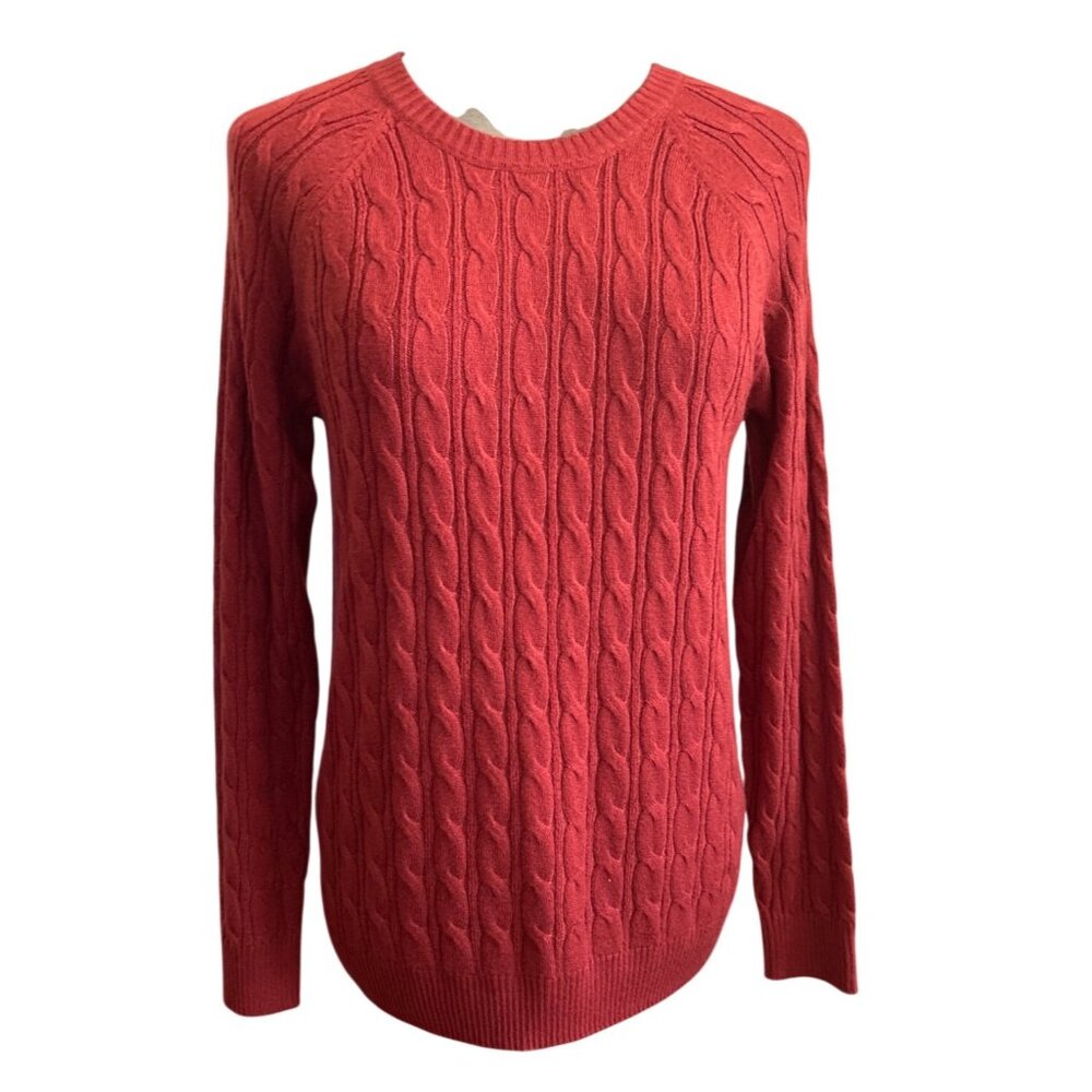 Croft & Barrow Mauve Cable Knit Long Sleeve Pullover Sweater Lightweight Small